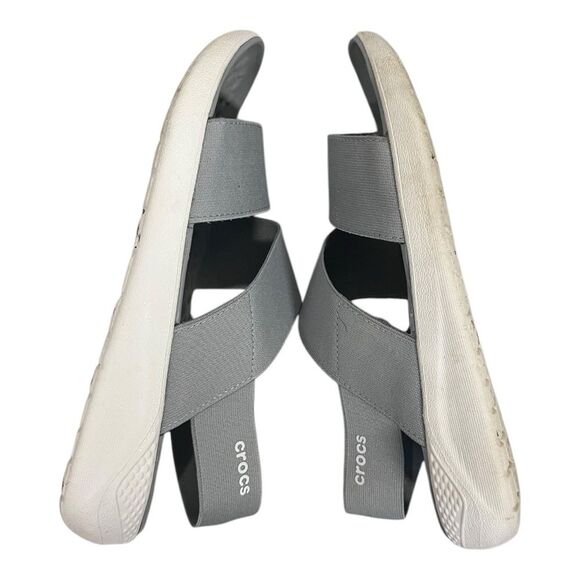Crocs | Women's Gray LiteRide Stretch Sandals 6 - Picture 6 of 9